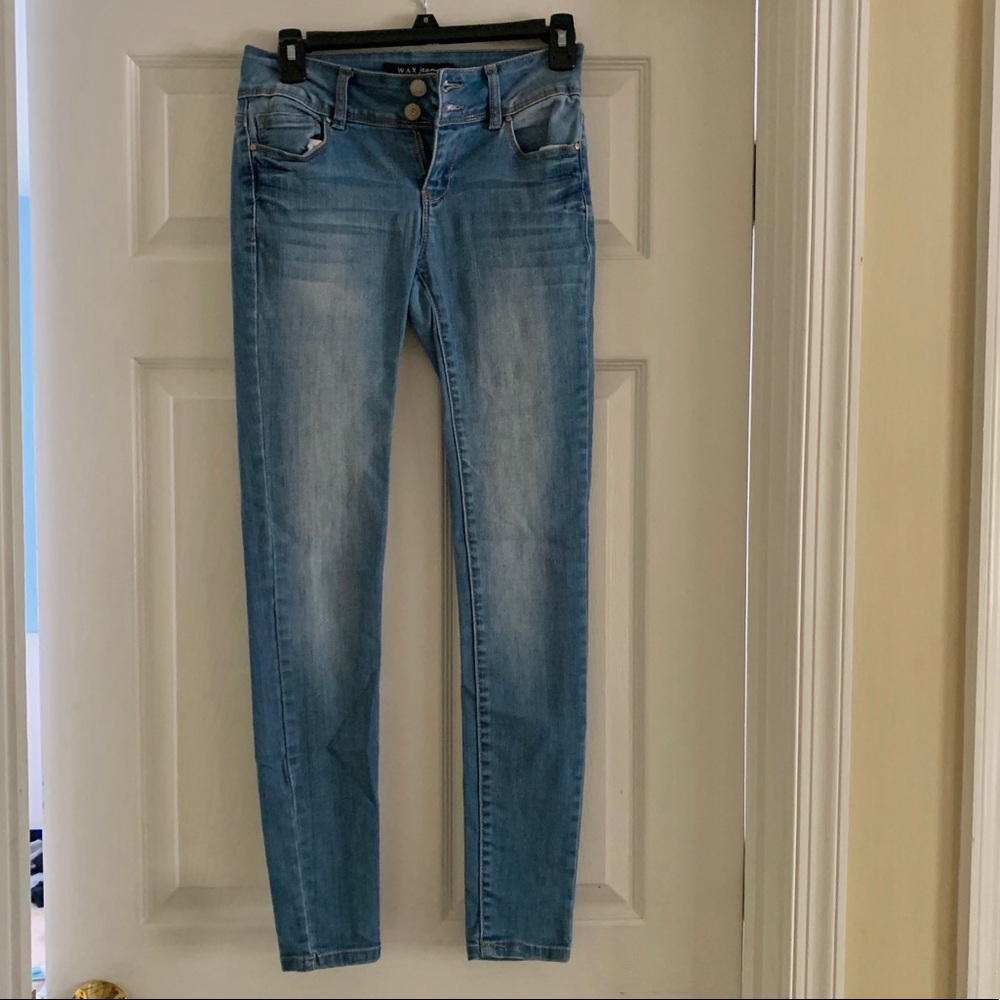 Blue light wash jeans worn once MADE IN USA